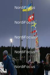 27.03.2009, Khanty-Mansiysk, Russia (RUS): Biathlon Feature: Flags in the wind - IBU world cup biathlon, sprint women, Khanty-Mansiysk (RUS). www.nordicfocus.com. © Manzoni/NordicFocus. Every downloaded picture is fee-liable.