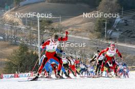 21.02.2009, Pyeong Chang, Korea (KOR): Emil Hegle Svendsen (NOR), Madshus, Rottefella, Swix, Odlo, Lars Berger (NOR), Madshus, Rottefella, Odlo - IBU world championships biathlon, mass men, Pyeong Chang (KOR). www.nordicfocus.com. © Manzoni/NordicFocus. Every downloaded picture is fee-liable.