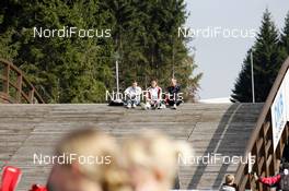 26.09.2009, Oberhof (GER): spectators on the bridge - IBU Sommer Biathlon Worldchampionship, sprint men - Oberhof (GER). www.nordicfocus.com. © NordicFocus. Every downloaded picture is fee-liable.