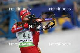 06.12.2009, Oestersund, Sweden (SWE): Chaoqing Song (CHN), Fischer, Salomon, Swix, adidas - IBU world cup biathlon, relay women, Oestersund (SWE). www.nordicfocus.com. © Manzoni/NordicFocus. Every downloaded picture is fee-liable.