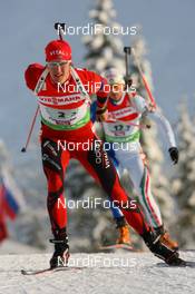 13.12.2009, Hochfilzen, Austria (AUT): Lars Berger (NOR), Madshus, Rottefella, Odlo - IBU world cup biathlon, relay men, Hochfilzen (AUT). www.nordicfocus.com. © Manzoni/NordicFocus. Every downloaded picture is fee-liable.
