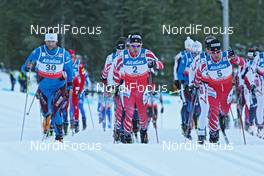 17.01.2009, Vancouver, Canada (CAN): group, l-r: Benoit Chauvet (FRA), Rossignol, One Way, Devon Kershaw (CAN), Fischer, Salomon, Swix, Ivan Babikov (CAN), Salomon, SWIX - FIS world cup cross-country, pursuit men, Vancouver (CAN). www.nordicfocus.com. © Hemmersbach/NordicFocus. Every downloaded picture is fee-liable.