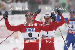 24.02.2009, Liberec, Czech Republic (CZE): l-r: Ola Vigen Hattestad (NOR), Fischer, Rottefella, Swix, Johan Kjoelstad (NOR), Rossignol, Rottefella, Swix, Nikolay Morilov (RUS), Madshus, Rottefella, adidas - FIS nordic world ski championships, cross-country, individual sprint, Liberec (CZE). www.nordicfocus.com. © Furtner/NordicFocus. Every downloaded picture is fee-liable.