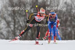 28.02.2009, Liberec, Czech Republic (CZE): group, in front Katerina Neumannova (CZE), behind Julija Tchepalova (RUS), Fischer, Rottefella, Alpina, Swix, adidas, topshot - FIS nordic world ski championships, cross-country, mass women, Liberec (CZE). www.nordicfocus.com. © Hemmersbach/NordicFocus. Every downloaded picture is fee-liable.