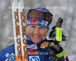 21.02.2009, Liberec, Czech Republic (CZE): Aino Kaisa Saarinen (FIN), Rossignol, Rottefella, One Way, gold medal 10 km C and bronce medal pursuit - FIS nordic world ski championships, cross-country, medals, Liberec (CZE). www.nordicfocus.com. © Hemmersbach/NordicFocus. Every downloaded picture is fee-liable.