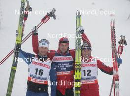 22.02.2009, Liberec, Czech Republic (CZE): group , l-r , Anders Soedergren (SWE), Fischer, Salomon, Craft , Petter Northug (NOR), Fischer, Rottefella, Alpina, Ski Go, Swix  , Girogio di Centa (ITA), Atomic, Swix, Rudy Project  - FIS nordic world ski championships, cross-country, pursuit men, Liberec (CZE). www.nordicfocus.com. © Domanski/NordicFocus. Every downloaded picture is fee-liable.