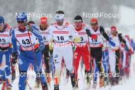22.02.2009, Liberec, Czech Republic (CZE): group, l-r Serguei Novikov (RUS), Fischer, Salomon, Swix, adidas, Anders Soedergren (SWE), Fischer, Salomon, Craft, Sergei Dolidovich (BLR), Fischer, Rottefella, Swix - FIS nordic world ski championships, cross-country, pursuit men, Liberec (CZE). www.nordicfocus.com. © Hemmersbach/NordicFocus. Every downloaded picture is fee-liable.