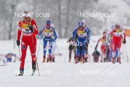 21.02.2009, Liberec, Czech Republic (CZE): Group, in front Therese Johaug (NOR), Fischer, Salomon, Swix  - FIS nordic world ski championships, cross-country, pursuit women, Liberec (CZE). www.nordicfocus.com. © Hemmersbach/NordicFocus. Every downloaded picture is fee-liable.