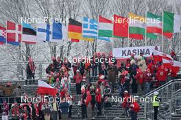 21.02.2009, Liberec, Czech Republic (CZE): feature, polish fans on the grand stands - FIS nordic world ski championships, cross-country, pursuit women, Liberec (CZE). www.nordicfocus.com. © Hemmersbach/NordicFocus. Every downloaded picture is fee-liable.