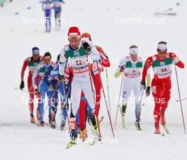27.02.2009, Liberec, Czech Republic (CZE): group, in front Jaak Mae (EST), Fischer, Rottefella, Swix  - FIS nordic world ski championships, cross-country, 4x10km men, Liberec (CZE). www.nordicfocus.com. © Hemmersbach/NordicFocus. Every downloaded picture is fee-liable.
