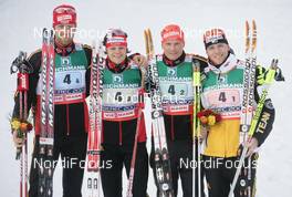 27.02.2009, Liberec, Czech Republic (CZE): group , l-r , Axel Teichmann (GER), Madshus, Rottefella, Swix, adidas, Toko , Franz Goering (GER), Atomic, adidas, Toko , Tobias Angerer (GER), Rossignol, Rottefella, One Way, adidas , Jens Filbrich (GER), Rossignol, Rottefella, One Way, adidas  - FIS nordic world ski championships, cross-country, 4x10km men, Liberec (CZE). www.nordicfocus.com. © Domanski/NordicFocus. Every downloaded picture is fee-liable.