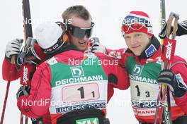 27.02.2009, Liberec, Czech Republic (CZE): feature , Eldar Roenning (NOR), Rossignol, Rottefella, Swix , Petter Northug (NOR), Fischer, Rottefella, Alpina, Ski Go, Swix  , Tore Ruud Hofstad (NOR), Fischer, Salomon, Swix  - FIS nordic world ski championships, cross-country, 4x10km men, Liberec (CZE). www.nordicfocus.com. © Domanski/NordicFocus. Every downloaded picture is fee-liable.