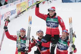 27.02.2009, Liberec, Czech Republic (CZE): feature , l-r , Tore Ruud Hofstad (NOR), Fischer, Salomon, Swix , Eldar Roenning (NOR), Rossignol, Rottefella, Swix , Petter Northug (NOR), Fischer, Rottefella, Alpina, Ski Go, Swix  , Odd-Bjoern Hjelmeset (NOR), Rossignol, Rottefella, One Way  - FIS nordic world ski championships, cross-country, 4x10km men, Liberec (CZE). www.nordicfocus.com. © Domanski/NordicFocus. Every downloaded picture is fee-liable.i