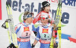 25.02.2009, Liberec, Czech Republic (CZE): feature , l -r , Marianna Longa (ITA), Fischer, Salomon, One Way und Arianna Follis (ITA), Fischer, Salomon, Swix  - FIS nordic world ski championships, cross-country, team sprint, Liberec (CZE). www.nordicfocus.com. © Domanski/NordicFocus. Every downloaded picture is fee-liable.