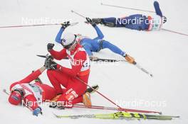 25.02.2009, Liberec, Czech Republic (CZE): feature , l-r , Ola Vigen Hattestad (NOR), Fischer, Rottefella, Swix , Johan Kjoelstad (NOR), Rossignol, Rottefella, Swix  - FIS nordic world ski championships, cross-country, team sprint, Liberec (CZE). www.nordicfocus.com. © Domanski/NordicFocus. Every downloaded picture is fee-liable.