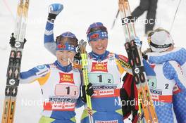 25.02.2009, Liberec, Czech Republic (CZE): feature , l-r Aino Kaisa Saarinen (FIN), Rossignol, Rottefella, One Way , Virpi Kuitunen (FIN), Rossignol, Rottefella, One Way  - FIS nordic world ski championships, cross-country, team sprint, Liberec (CZE). www.nordicfocus.com. © Domanski/NordicFocus. Every downloaded picture is fee-liable.
