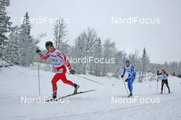 22.11.2009, Beitostoelen, Norway (NOR): Ivan Babikov (CAN), Salomon, One Way, Vasili Rotchev (RUS), Fischer, Salomon, Swix, adidas, Axel Teichmann (GER), Madshus, Rottefella, Swix, adidas, Toko- FIS world cup cross country, 4x10km men, Beitostoelen (NOR). www.nordicfocus.com. © NordicFocus. Every downloaded picture is fee-liable.