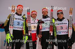 22.11.2009, Beitostoelen, Norway (NOR): Tobias Angerer (GER), Rossignol, Rottefella, One Way, adidas, Rene Sommerfeldt (GER), Madshus, Salomon, Leki, adidas, Axel Teichmann (GER), Madshus, Rottefella, Swix, adidas, Toko, Jens Filbrich (GER), Rossignol, Rottefella, One Way, adidas- FIS world cup cross country, 4x10km men, Beitostoelen (NOR). www.nordicfocus.com. © NordicFocus. Every downloaded picture is fee-liable.