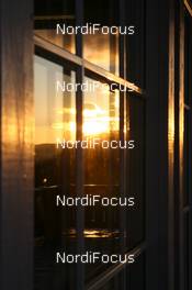 21.11.2009, Beitostoelen, Norway (NOR): The sun reflects in the window of the media center - FIS world cup cross country, training, Beitostoelen (NOR). www.nordicfocus.com. © NordicFocus. Every downloaded picture is fee-liable.