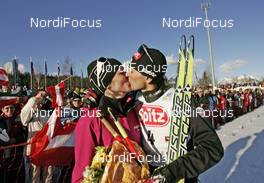 07.02.2009, Seefeld, Austria (AUT): Carina and Mario Stecher (AUT), Fischer, Rottefella - FIS world cup nordic combined, individual gundersen HS100/10km, Seefeld (AUT). www.nordicfocus.com. © Furtner/NordicFocus. Every downloaded picture is fee-liable.