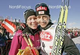 07.02.2009, Seefeld, Austria (AUT): l-r: Carina and Mario Stecher (AUT), Fischer, Rottefella - FIS world cup nordic combined, individual gundersen HS100/10km, Seefeld (AUT). www.nordicfocus.com. © Furtner/NordicFocus. Every downloaded picture is fee-liable.
