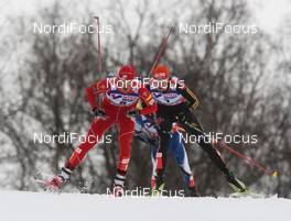28.02.2009, Liberec, Czech Republic (CZE): group, l-r Bill Demong (USA), Atomic, Bjoern Kircheisen (GER), Fischer, Rottefella, topshot - FIS nordic world ski championships, nordic combined, individual gundersen LH HS134/10km, Liberec (CZE). www.nordicfocus.com. © Hemmersbach/NordicFocus. Every downloaded picture is fee-liable.