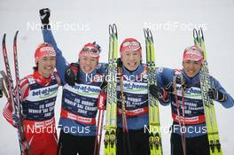26.02.2009, Liberec, Czech Republic (CZE): group , Norihito Kobayashi (JPN), Elan, Madshus, Rottefella , Taihei Kato (JPN), Fischer , Yusuke Minato (JPN), Fischer, Rottefella , Akito Watabe (JPN), Fischer, Rottefella  - FIS nordic world ski championships, nordic combined, team HS134/4x5km, Liberec (CZE). www.nordicfocus.com. © Domanski/NordicFocus. Every downloaded picture is fee-liable.