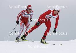 26.02.2009, Liberec, Czech Republic (CZE): l-r: Yusuke Minato (JPN), Fischer, Rottefella, Mikko Kokslien (NOR), Fischer - FIS nordic world ski championships, nordic combined, team HS134/4x5km, Liberec (CZE). www.nordicfocus.com. © Furtner/NordicFocus. Every downloaded picture is fee-liable.