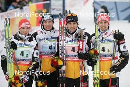 26.02.2009, Liberec, Czech Republic (CZE): group , Eric Frenzel (GER), Fischer, Salomon, adidas , Tino Edelmann (GER), Elan, Madshus, Rottefella, adidas , Ronny Ackermann (GER), Madshus, Rottefella, adidas , Bjoern Kircheisen (GER), Fischer, Rottefella  - FIS nordic world ski championships, nordic combined, team HS134/4x5km, Liberec (CZE). www.nordicfocus.com. © Domanski/NordicFocus. Every downloaded picture is fee-liable.