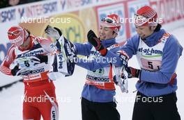 26.02.2009, Liberec, Czech Republic (CZE): l-r: Norihito Kobayashi (JPN), Madshus, Rottefella, Taihei Kato (JPN), Fischer, Yusuke Minato (JPN), Fischer, Rottefella - FIS nordic world ski championships, nordic combined, team HS134/4x5km, Liberec (CZE). www.nordicfocus.com. © Furtner/NordicFocus. Every downloaded picture is fee-liable.