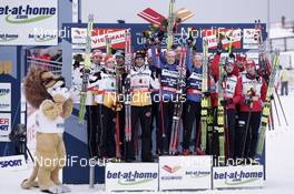 26.02.2009, Liberec, Czech Republic (CZE): l-r: team GER, team JAP, team NOR - FIS nordic world ski championships, nordic combined, team HS134/4x5km, Liberec (CZE). www.nordicfocus.com. © Furtner/NordicFocus. Every downloaded picture is fee-liable.