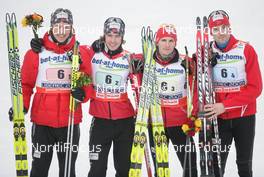 26.02.2009, Liberec, Czech Republic (CZE): group , Mikko Kokslien (NOR), Fischer , Petter Tande (NOR), Fischer, Rottefella , Jan Schmid (NOR), Fischer, Rottefella , Magnus Moan (NOR), Madshus, Rottefella  - FIS nordic world ski championships, nordic combined, team HS134/4x5km, Liberec (CZE). www.nordicfocus.com. © Domanski/NordicFocus. Every downloaded picture is fee-liable.