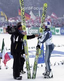 10.01.2009, Bad Mitterndorf, Austria (AUT): l-r: Walter Hofer (AUT), FIS race director ski jumping, Gregor Schlierenzauer (AUT), Fischer - FIS world cup ski jumping, individual HS200, Bad Mitterndorf (AUT). www.nordicfocus.com. © Furtner/NordicFocus. Every downloaded picture is fee-liable.