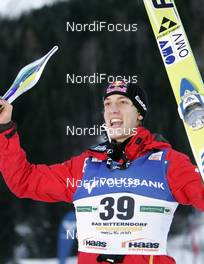 11.01.2009, Bad Mitterndorf, Austria (AUT): Gregor Schlierenzauer (AUT), Fischer - FIS world cup ski jumping, individual HS200, Bad Mitterndorf (AUT). www.nordicfocus.com. © Furtner/NordicFocus. Every downloaded picture is fee-liable.