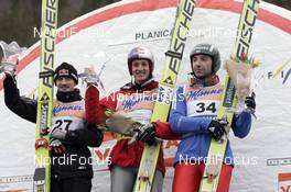 20.03.2009, Planica, Slovenia (SLO): l-r: Adam Malysz (POL), Fischer, Gregor Schlierenzauer (AUT), Fischer, Dimitry Vassiliev (RUS), Fischer, adidas  - FIS world cup ski jumping, individual HS215, Planica (SLO). www.nordicfocus.com. © Furtner/NordicFocus. Every downloaded picture is fee-liable.