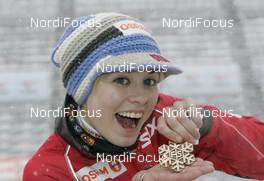 20.02.2009, Liberec, Czech Republic (CZE): Anette Sagen (NOR) bronze medal - FIS nordic world ski championships, ski jumping women, medals, Liberec (CZE). www.nordicfocus.com. © Furtner/NordicFocus. Every downloaded picture is fee-liable.