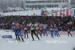 10.01.2010, Oberhof, Germany (GER): Helena Jonsson (SWE), Fischer, Rottefella, Leki, adidas, Simone Hauswald (GER), Fischer, Rottefella, Exel, adidas, Toko on the Start  - IBU world cup biathlon, mass women, Oberhof (GER). www.nordicfocus.com. © Trienitz/NordicFocus. Every downloaded picture is fee-liable.
