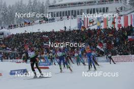 10.01.2010, Oberhof, Germany (GER): Start  - IBU world cup biathlon, mass women, Oberhof (GER). www.nordicfocus.com. © Trienitz/NordicFocus. Every downloaded picture is fee-liable.