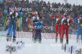 10.01.2010, Oberhof, Germany (GER): Start of Mass start - IBU world cup biathlon, mass women, Oberhof (GER). www.nordicfocus.com. © Manzoni/NordicFocus. Every downloaded picture is fee-liable.