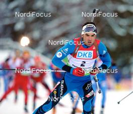 16.01.2010, Ruhpolding, Germany (GER): Simon Fourcade (FRA), Rossignol, Rottefella, Odlo  - IBU world cup biathlon, mass men, Ruhpolding (GER). www.nordicfocus.com. © Felgenhauer/NordicFocus. Every downloaded picture is fee-liable.