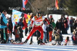 23.01.2010, Antholz, Italy (ITA): Friedrich Pinter (AUT), Atomic, Swix - IBU world cup biathlon, sprint men, Antholz (ITA). www.nordicfocus.com. © Manzoni/NordicFocus. Every downloaded picture is fee-liable.