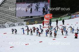 21.03.2010, Holmenkollen, Norway (NOR): Start of the race - IBU world cup biathlon, mass women, Holmenkollen (NOR). www.nordicfocus.com. © Manzoni/NordicFocus. Every downloaded picture is fee-liable.