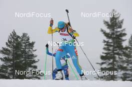 18.03.2010, Holmenkollen, Norway (NOR): Oksana Khvostenko (UKR), Fischer, Salomon, Swix - IBU world cup biathlon, sprint women, Holmenkollen (NOR). www.nordicfocus.com. © Manzoni/NordicFocus. Every downloaded picture is fee-liable.