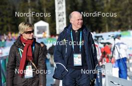 21.02.2010, Whistler, Canada (CAN): Nicole Resch and Anders Besseberg (NOR), president of IBU, International Biathlon Union  - Olympic Winter Games Vancouver 2010, biathlon, mass men, Whistler (CAN). www.nordicfocus.com. © NordicFocus. Every downloaded picture is fee-liable.