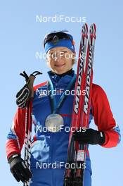 21.02.2010, Whistler, Canada (CAN): Olga Zaitseva (RUS), Madshus, Rottefella, Alpina, Swix, adidas - Olympic Winter Games Vancouver 2010, biathlon, medals, Whistler (CAN). www.nordicfocus.com. © NordicFocus. Every downloaded picture is fee-liable.