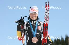 26.03.2010, Whistler, Canada (CAN): Andrea Henkel (GER), Atomic, Exel, adidas, Toko - Olympic Winter Games Vancouver 2010, biathlon, medals, Whistler (CAN). www.nordicfocus.com. © NordicFocus. Every downloaded picture is fee-liable.