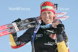26.03.2010, Whistler, Canada (CAN): Kati Wilhelm (GER), Madshus, Rottefella, Swix, adidas - Olympic Winter Games Vancouver 2010, biathlon, medals, Whistler (CAN). www.nordicfocus.com. © NordicFocus. Every downloaded picture is fee-liable.
