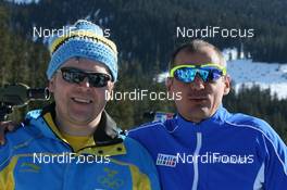 20.02.2010, Whistler, Canada (CAN): Staffan Eklund (SWE), coach Sweden and Wilfried Pallhuber (ITA) - Olympic Winter Games Vancouver 2010, biathlon, training, Whistler (CAN). www.nordicfocus.com. © NordicFocus. Every downloaded picture is fee-liable.