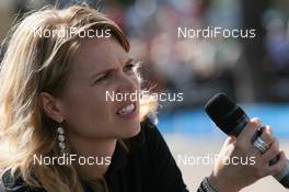 08.08.2010, Puettlingen, Germany (GER): Anja Froehlich (GER), announcer - 6th ODLO City Biatlon, Puettlingen (GER). www.nordicfocus.com. © Manzoni/NordicFocus. Every downloaded picture is fee-liable.
