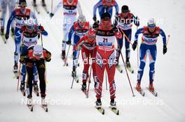 09.01.2010, Val di Fiemme, Italy (ITA): (l-r): Katrin Zeller (GER), Rossignol, Rottefella, One Way, adidas, Sara Renner (CAN), Fischer, Salomon  - FIS world cup cross-country, tour de ski, mass women, Val di Fiemme (ITA). www.nordicfocus.com. © Felgenhauer/NordicFocus. Every downloaded picture is fee-liable.